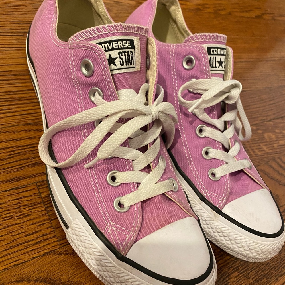Pink converse all star sneakers size 8.5